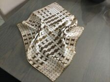 Carré foulard  BURBERRY 100% soie tartan marron kaki comme neuf