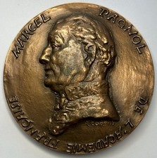 FRANCE - Médaille Marcel Pagnol Académie Française 1976 - Corbin - Cuivre