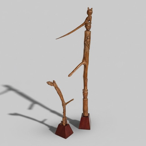 Two carved wood fertility - carved,