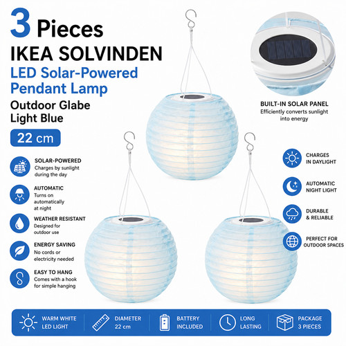 Ikea solvinden led lampe - 3x,
