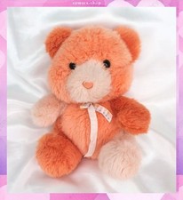 Doudou Peluche Ours Assis Orange Saumon Rose Grelot JLS Rêves de Peluches