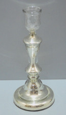 -JOLI ANCIEN BOUGEOIR en VERRE églomisé XIXe Déco TABLE BOUGIE COLLECTION    D