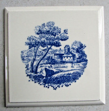 Carreau Grès Céramique 10,8 cm² Cérabati Richard Ginori Made in France Paysage