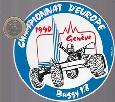 Autocollant. Modélisme. Buggy 1/8éme. CHAMPIONNAT d'EUROPE 1990 à Genève