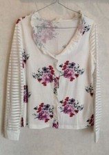 Blouse blanche à grosses fleurs viscose T38 (2206319) 