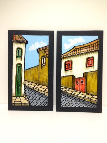 Pair painted houses - 3d, houses/