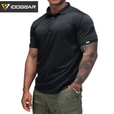 T-shirt tactique IDOGEAR homme polos simples polos manches courtes noir t-shirt