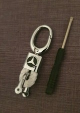 Porte clé Mercedes cuir corde tresser neuf sous blister
