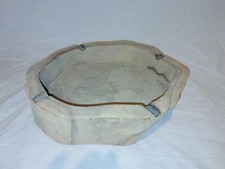 ART POPULAIRE Ancien IMPOSANT GROS CENDRIER en BOIS Fait Main Artisanal Ashtray