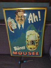Grand Plaque Tôle Bières Mousel Cadre Metal