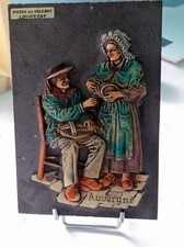 Décoration couple de personnes âgées/ Relief/sur Pierre Des Volcans d'Auvergne 