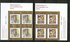 Canada SC # 1310-1516-1545 Masterpieces Of canadian Art . Block Of 4. MNH