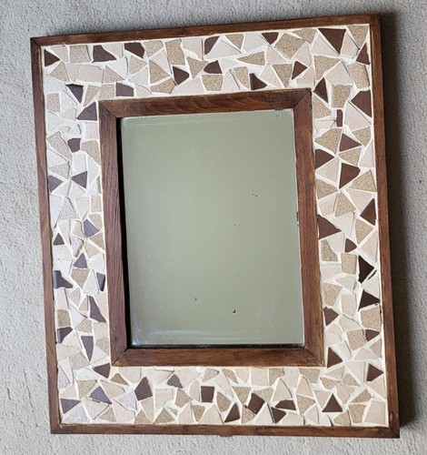 Ancien miroir vintage bois - miroir,