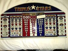IGT Red White Blue Triple Stars Slot Machine Glass 23 X 12.25 Excellent Cond