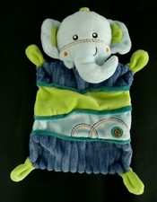 *. DOUDOU PLAT SIMBA NICOTOY KIABI ELEPHANT BLEU VERT  ORANGE ROND CROIX NEUF *
