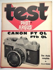 CANON FT  QL , FTb  QL  Test PHOT ARGUS étude complète 24 pages 1975