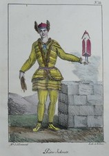 Costume Russe Lithographie couleurs Inès Esménard Prêtre Yakoute 1822