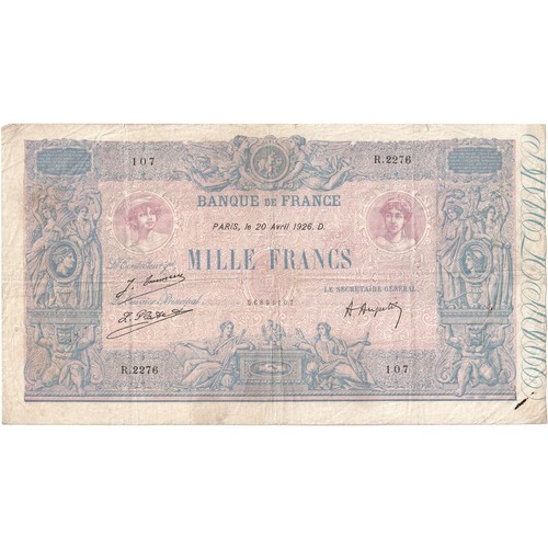 France 1000 francs bleu et - france,,