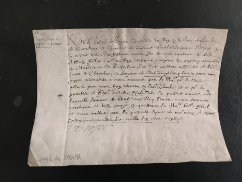 1617 parchemin famille de - -,