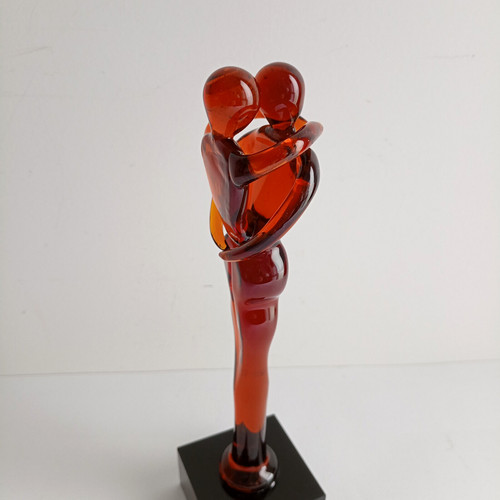Statuette couple verre - couple, /