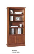 Étagère Bibliothèque Archive Art Povera 3 Niveaux Noyer Foncé Classique