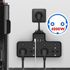 Bande d'alimentation 4 voies 16A -4000W commutable individuellement multiprise E