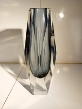 Ancien Vase Moderniste en Verre à Facette Vase Picone Sommerso Murano