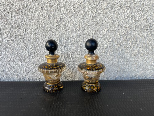 Paire flacons anciens en - flacons,