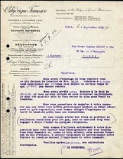 Facture 1912 OXHYDRIQUE