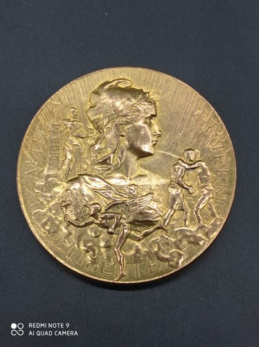 Médaille bronze doré - médaille, en