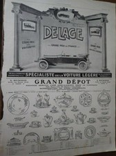 DELAGE + porcelaine Frank HAVILAND + CORONA  publicité papier ILLUSTRATION 1914