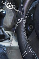 Pour Renault Midlum Camion Véritable Housse Volant Cuir Gris Double Broderie