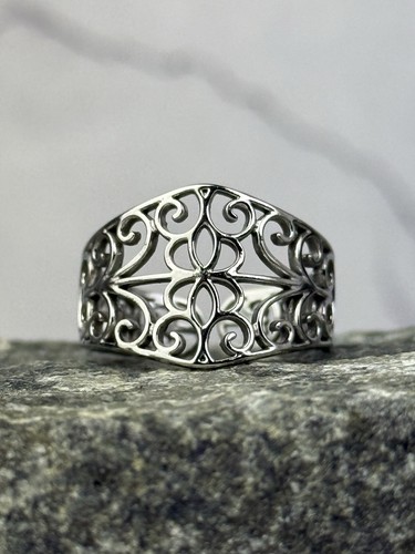 Bague baroque argentée - bague,