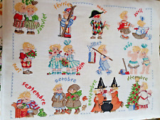 BRODERIE A POINTS COMPTES   ""LES TRIPLES"" brodé 50x40cm