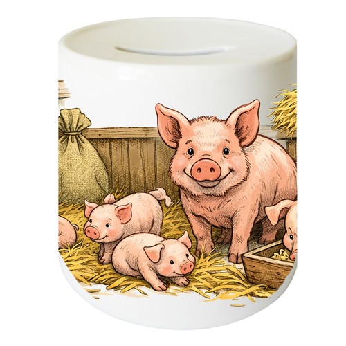 Tirelire cochons céramique - cochons,