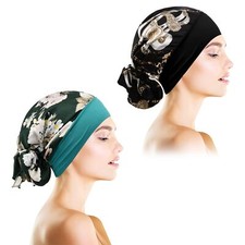 2 × Turban Femme de la Chimio Foulard Chimio Femme Imprimé Chapeau de Chimio ...
