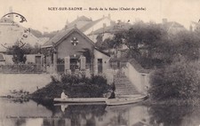 CPA – SCEY-SUR-SEINE – Bords de la Saône (Chalet de pêche)
