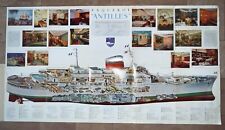 PAQUEBOT ANTILLES c. 1955 Compagnie Générale TRANSATLANTIQUE PLAN-COUPE