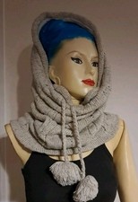 Snood Tu Mixte Adulte  100% Laine Népal  Lien Avec Pompons
