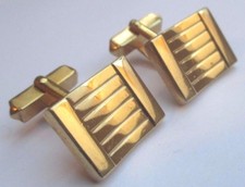 boutons de manchette tibi homme rétro déco gravé bijou vintage couleur or 2374