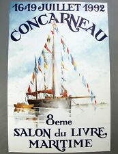 Affiche exposition Concarneau Marc-Pierre Berthier 1992 salon du livre maritime