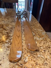 64” Wooden Skis Hickory