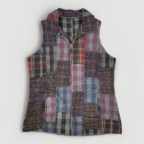 Patchwork quilted vest boho - quilted,