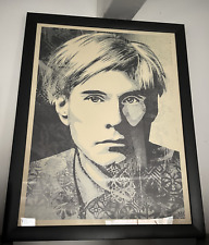 Shepard Fairey OBEY ANDY WARHOL DOUBLE SIGNATURE  N°  273/300 SILVER SERIGRAPHIE