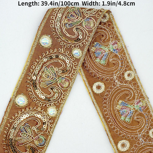 Sequin brodé bordure ruban - sequin,