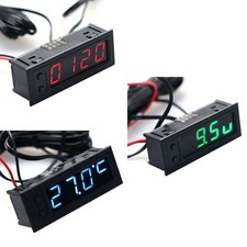 Numérique Électronique Horloge + Température + Tension LED 12V Voiture Temps