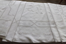 Beau drap brodé m x - drap,