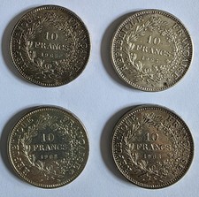 Lot de 4 pièces de 10 F