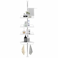 210948 Étagère d'angle télescopique 4 étagères Rangement bain et douche