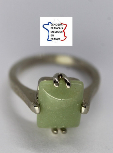 Bague pierre verte argentée - verte, ;argentée
